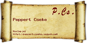 Peppert Cseke névjegykártya